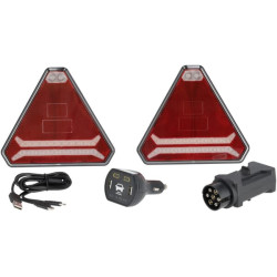 Belaidis šviesos diodas, trikampis, 12/24V, ličio jonų, magnetinis, 178,5x155 mm, 7 kontaktų kištukas, Kramp LA60050