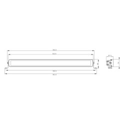 Darbo šviesos juosta LED, 300W, 25200lm, stačiakampė, 12/24V, balta/oranžinė, 815x70x67mm Deutsch kištukas, Combo, tiesus, 60LED