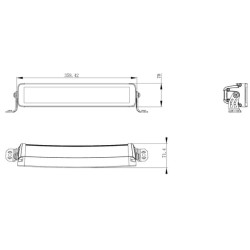 Darbo šviesos juosta LED, 120W, 10080lm, stačiakampė, 12/24V, balta/oranžinė, 358.4x70x78.6mm Deutsch kištukas, Combo, lenktas, 