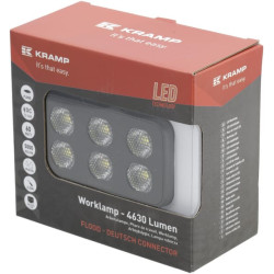 Darbinis šviesos diodas, 60W, 4630lm, stačiakampis, 12/24V, baltas, 115x65x47mm Deutsch kištukas, Flood, 12LED LA10834