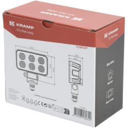 Darbinis šviesos diodas, 60W, 4630lm, stačiakampis, 12/24V, baltas, 115x65x47mm Deutsch kištukas, Flood, 12LED LA10834