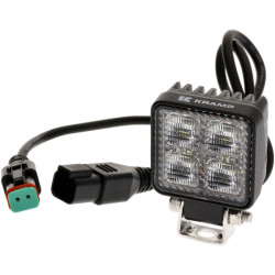 Darbinis šviesos diodas, 12W, 1200lm, kvadratinis, 12/24V, baltas, 53,7x75,5x32,3 mm Deutsch kištukas, Flood, 8LED LA10605