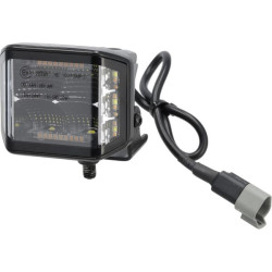 Darbinis šviesos diodas, 70W, 8400lm, kvadratinis, 12/24V, baltas/oranžinis, 97x77x75mm Deutsch kištukas, Flood, 10 LED LA10612