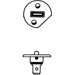 Lemputė Halogeninis vamzdis H1 12V 55W P14.5s baltas Philips GL12258LLECOB1