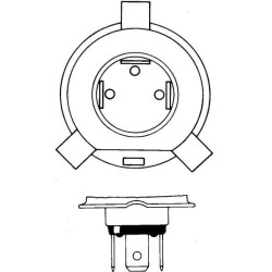 Lemputė Halogeninis vamzdis H4 12V 55W P43t-38 baltas Philips GL12342PRB1