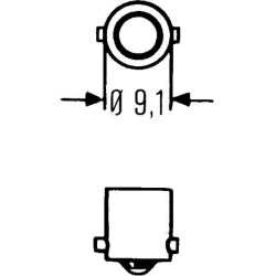 Lemputė H20W 12V 20W BA9s Hella 8GH002473132