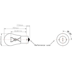 Lemputė Įprasta sfera P21W 12V 21W BA15s Kramp B1201