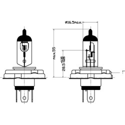 Lemputė H4 12V 60W/55W P45t Kramp B1239