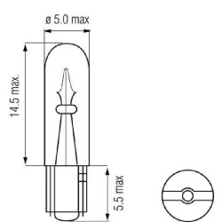 Lemputė W1,2W 24V 1,2W W2x4,6d Kramp B2427