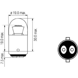 Lemputė R10W 12V 10W BA15d Kramp B1226