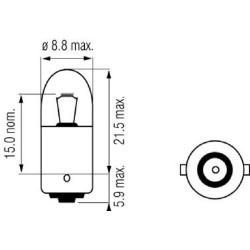 Lemputė T8/4 24V 3W BA9s Kramp B2450