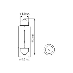 Lemputė C18W 24V 18W SV8.5 Kramp B2447