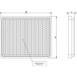Atšvaitas, baltas, kvadratinis LA75010