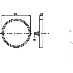 Apvalus refleksas su varžtu baltas 1415000010