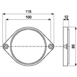 Apvalus oranžinis atšvaitas su varžtais 1415000022