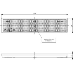 Atšvaitas, gintarinis, stačiakampis LA75014