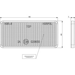 Atšvaitas, baltas, stačiakampis LA75004