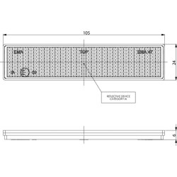 Atšvaitas, baltas, stačiakampis LA75013