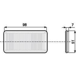 Stačiakampis refleksas klijuotas baltai 1415000200