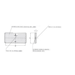 Stačiakampis refleksas klijuotas baltai 1415000200