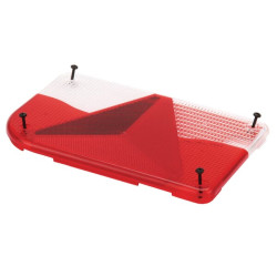 Šviesos lęšis, raudonas/skaidrus, stačiakampis galinis/kairysis Jokon 190070110