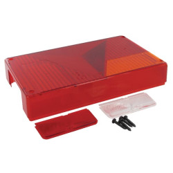 Šviesos objektyvas, raudonas/skaidrus/gintarinis, stačiakampis 238x138mm galinis/kairės Jokon 190063110