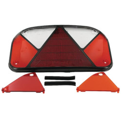 Šviesos lęšis, raudonas/skaidrus/gintarinis, stačiakampis LH/RH/galinis Aspöck 188470007