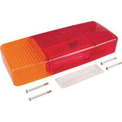 Šviesus lęšis, raudonas/skaidrus/gintarinis, stačiakampis galinis/kairysis Cobo 02256300