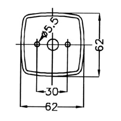 Šviesus objektyvas, skaidrus 62x62mm LH/RH Geka EPL62