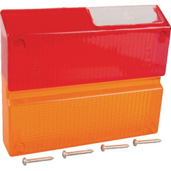 Šviesus lęšis, raudonas/skaidrus/gintarinis, stačiakampis galinis/kairysis Cobo 02284200