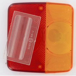 Šviesus objektyvas, gintarinis/raudonas, kvadratinis LH/RH/galinis LAMP20B