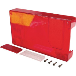 Šviesus objektyvas, raudonas/skaidrus/gintarinis, stačiakampis 235x135x35mm galinis/kairės Ajba LA62205