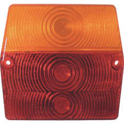 Šviesus objektyvas, gintarinis/raudonas, kvadratinis 100x93x21mm LH/RH/galas 482441