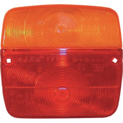 Šviesus objektyvas, gintarinis/raudonas, kvadratinis 108x103mm LH/RH/galinė Sirena 482059