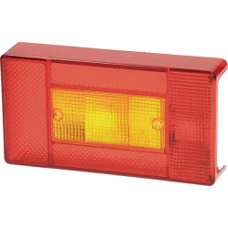 Šviesus objektyvas, raudonas/skaidrus/gintarinis, stačiakampis 190x100x37mm LH/RH/galinis Ajba LA35205