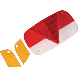 Šviesos lęšis, raudonas/skaidrus/gintarinis, stačiakampis LH/RH/galas AH10707