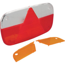 Šviesos objektyvas, raudonas/skaidrus, stačiakampis LH/RH/galinis Aspöck 188480007