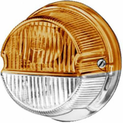 Šviesus lęšis, gintaro spalvos/skaidrus, apvalus LH/RH Hella 9EL088538001