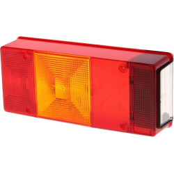 Šviesus objektyvas, raudonas/skaidrus/gintarinis galinis/kairės Geka E246