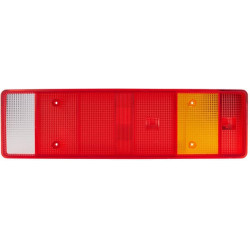 Šviesus objektyvas, raudonas/skaidrus/gintarinis, stačiakampis 468x134x30mm LH/RH/galinis Hella 9EL152889001