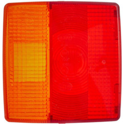 Šviesos objektyvas, raudonas/skaidrus/gintarinis, kvadratinis LH/RH/galinis Hella 9EL129519001