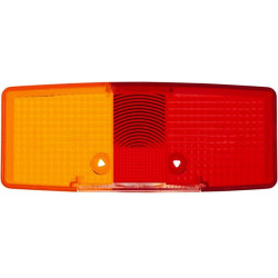 Šviesos lęšis, raudonas/skaidrus/gintarinis, stačiakampis galinis/dešinis Hella 9EL997452001