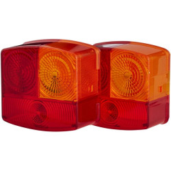 Šviesos lęšis, raudonas/skaidrus/gintarinis, kvadratinis galinis/dešinysis Hella 9EL134740001