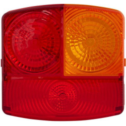 Šviesos lęšis, raudonas/skaidrus/gintarinis, kvadratinis galinis/dešinysis Hella 9EL134740001