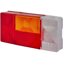 Šviesus lęšis, raudonas/skaidrus/gintarinis, stačiakampis kairysis Hella 9EL136825001