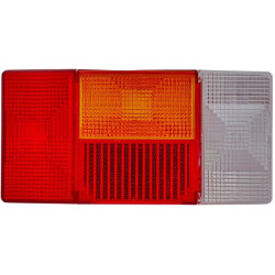 Šviesus lęšis, raudonas/skaidrus/gintarinis, stačiakampis kairysis Hella 9EL136825001