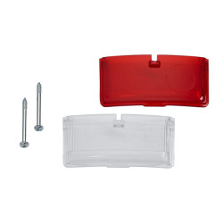 Šviesos objektyvas, raudonas/skaidrus/gintarinis, kvadratinis LH/RH/galinis Hella 9EL146491001