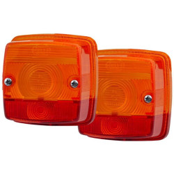 Šviesus objektyvas, gintarinis/raudonas, kvadratinis LH/RH/galinis Hella 9EL115003011