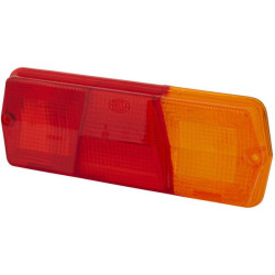 Šviesus objektyvas, gintarinis/raudonas, stačiakampis galinis/dešinis Hella 9EL111647001