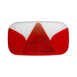 Šviesus objektyvas, gintarinis/raudonas, stačiakampis 244x138mm galinis/kairės Hella 9EL990632011